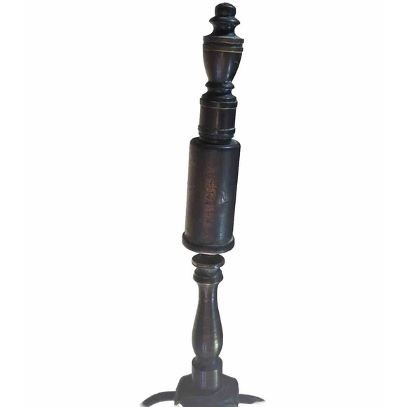 VTG Embossed Ceramic And Brass Leviton Table Lamp Fleur De Lis Vines Medallion - Picture 5 of 16